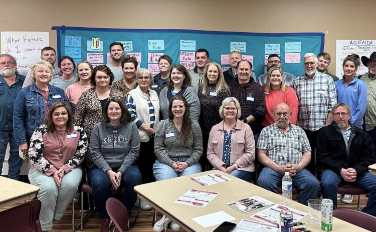 Above: The Stromsburg Legacy Fund organized in March with approximately 50 local community members. Together, they developed shared goals and priorities for the small town we all love. Photo provided.